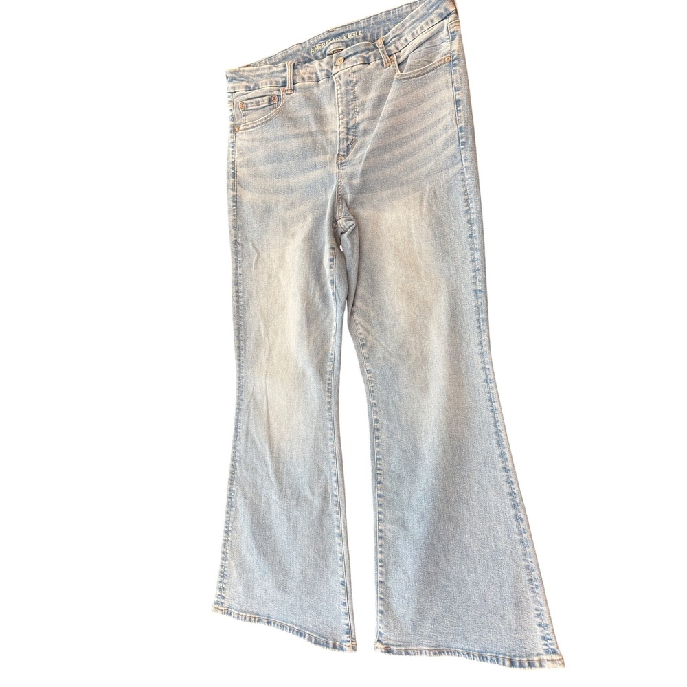 American Eagle Luxe Stretch Flare Jeans Light Wash High Rise Denim